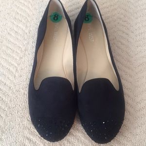 Nine West navy suede like flats size 8